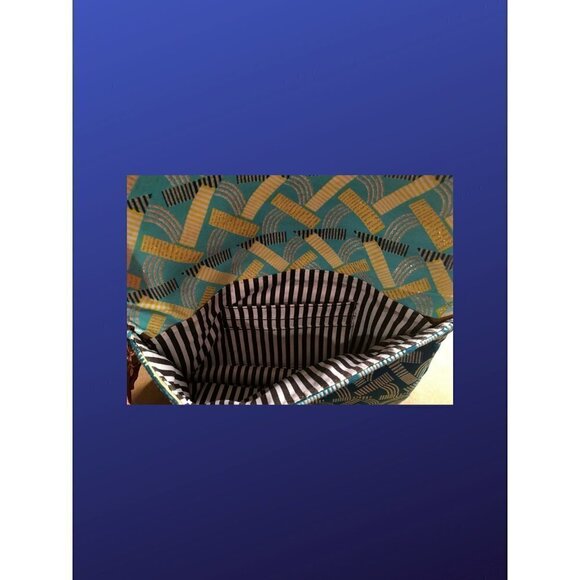 UNBRANDED Metallic Formal/Evening Bag, Turquoise/Aqua/Gold, Medium Size, NWOT - Picture 9 of 12